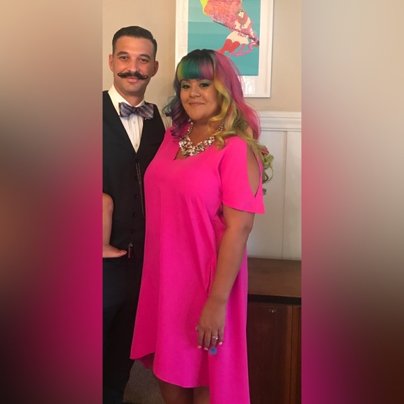 Rachel Roy Coretta V-Neck Shift pockets pink - Picture 6 of 8